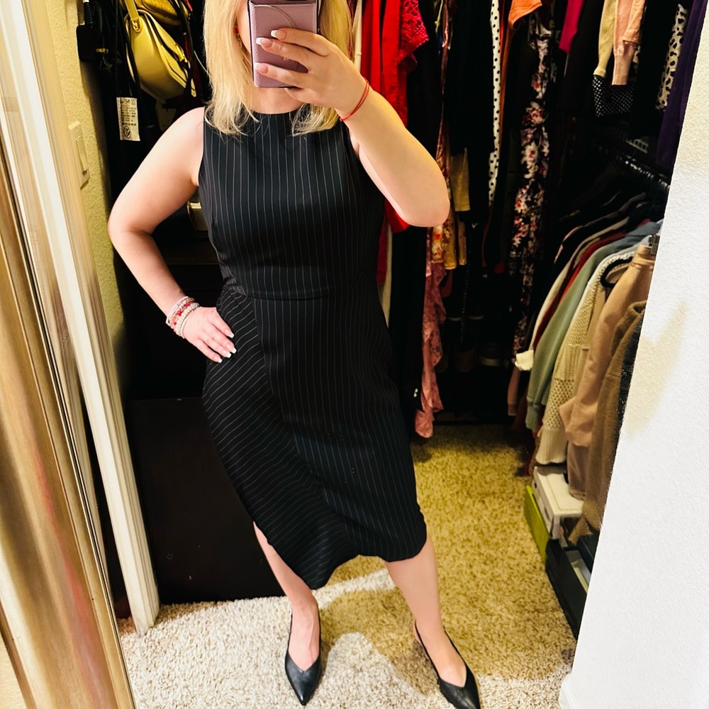 White house black market work pin stripe work dress